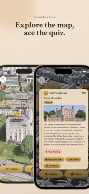 Explore the map, ace the quiz — Did You Know card for the Tower of London