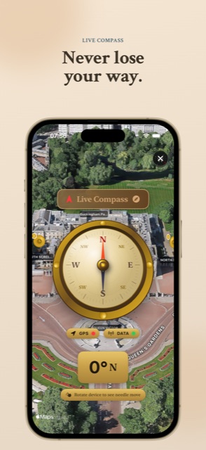 Never lose your way — a live brass compass
