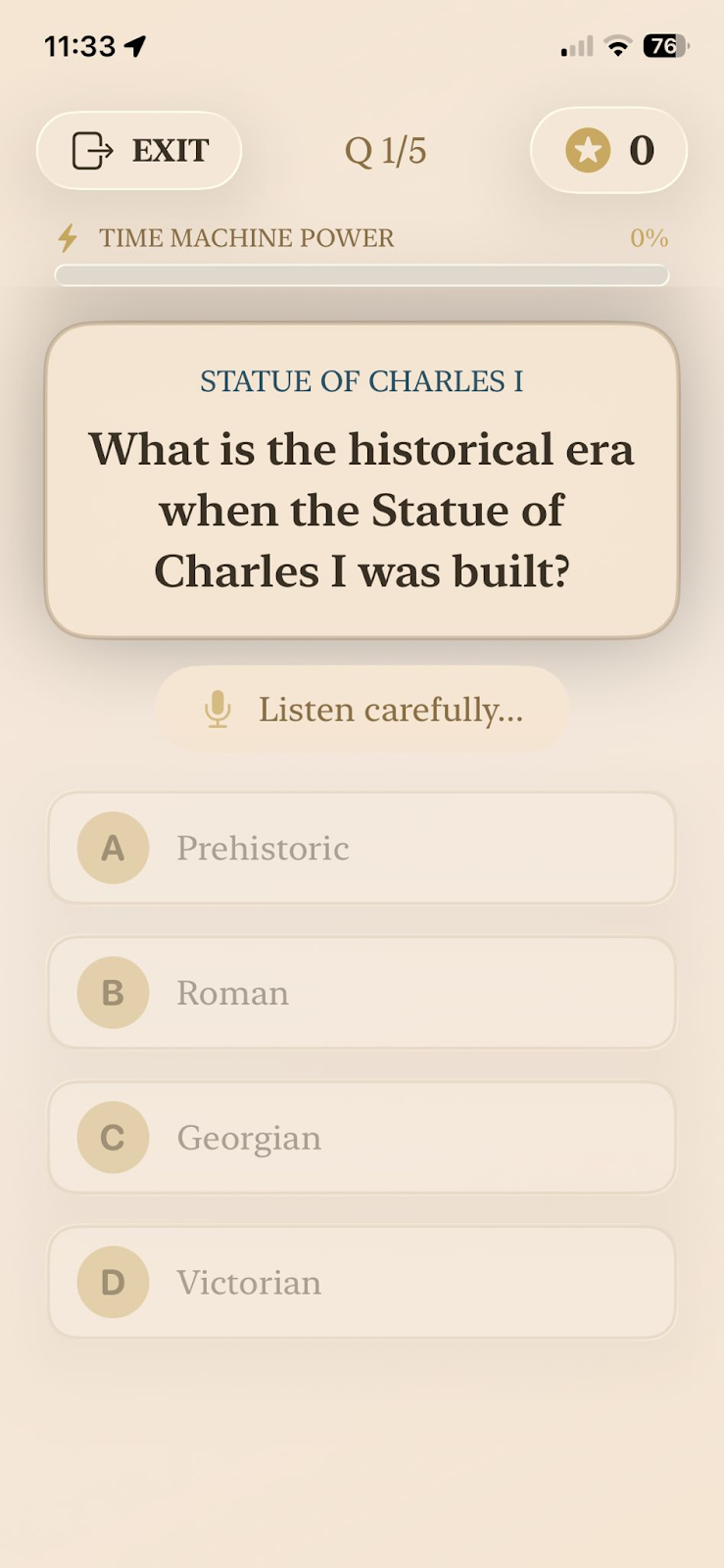History quiz about the Statue of Charles I
